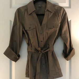 Military-jacket style blouse, Ann Taylor